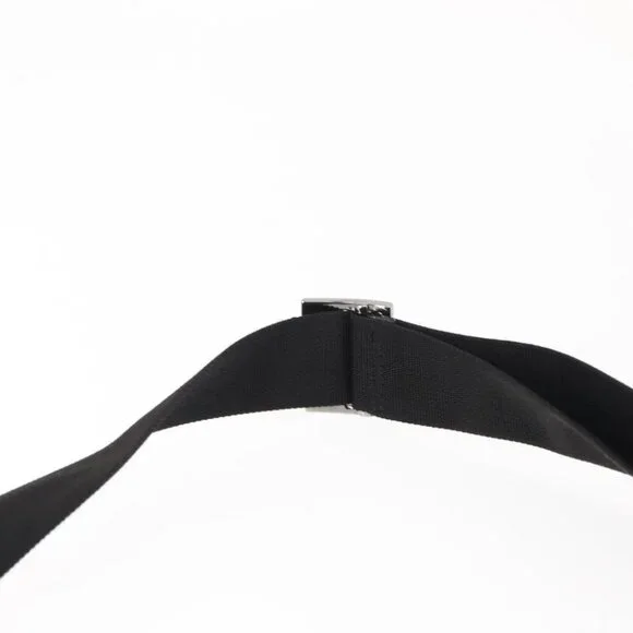 GUCCI Shoulder Bag Nylon Leather Black Auth